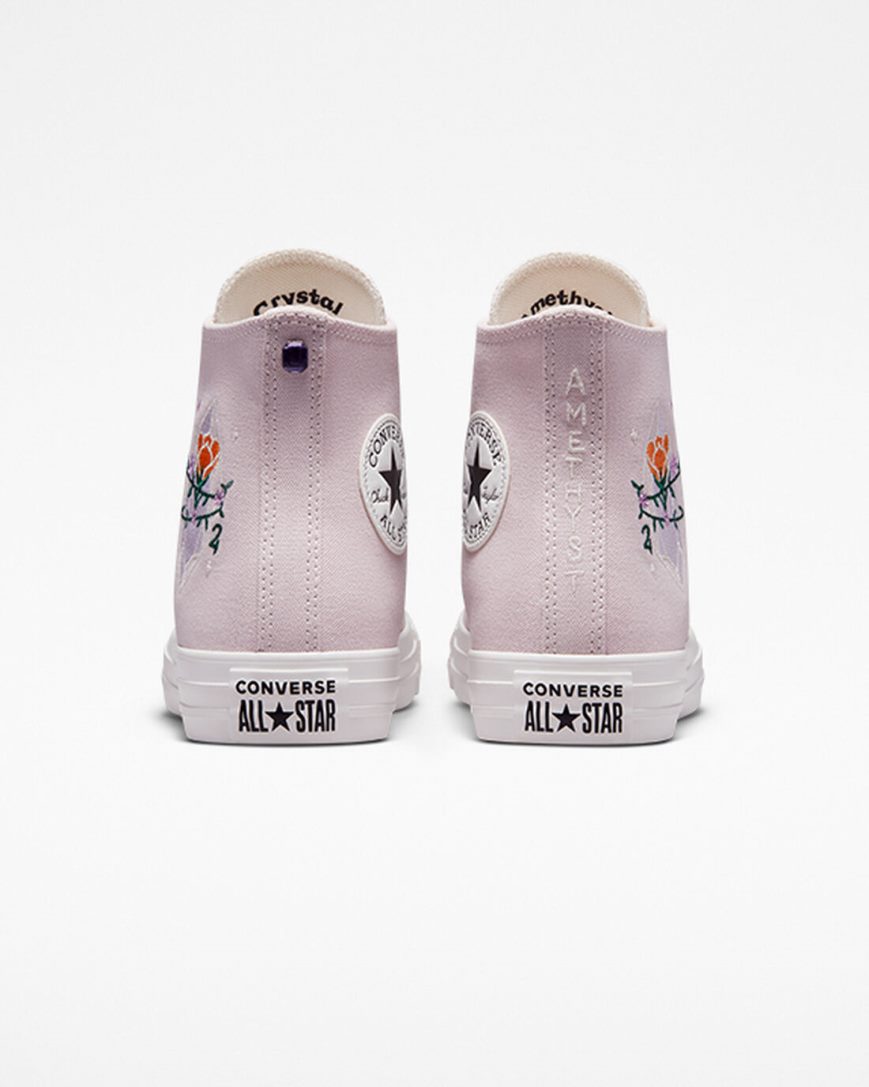 Women's Converse Chuck Taylor All Star Embroidered Crystals High Top Shoes Rose / White | AU E4601U
